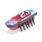 HEXBUG Nano toy robot bright multicolor plastic shell with red translucent base and black rubber legs in a low rectangular insect-like form designed for fast crawling motion, displayed on a clean white background