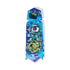 HEXBUG Nano one-eyed robot bug in blue and green glossy plastic, slim rectangular body with angled tip, detailed cartoon graphic, designed as a vibrating micro robot toy on a plain white background.