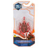 Red robotic beetle toy HEX BOTS in sealed plastic display box, shiny curved shell with horn and articulated legs visible, motorized crawling toy, front view on clean white background.