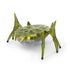 Hex Bots robotic scarab toy in yellow translucent plastic featuring faceted shell and six jointed legs, compact crawling design for fast flipping play, angled view on white background