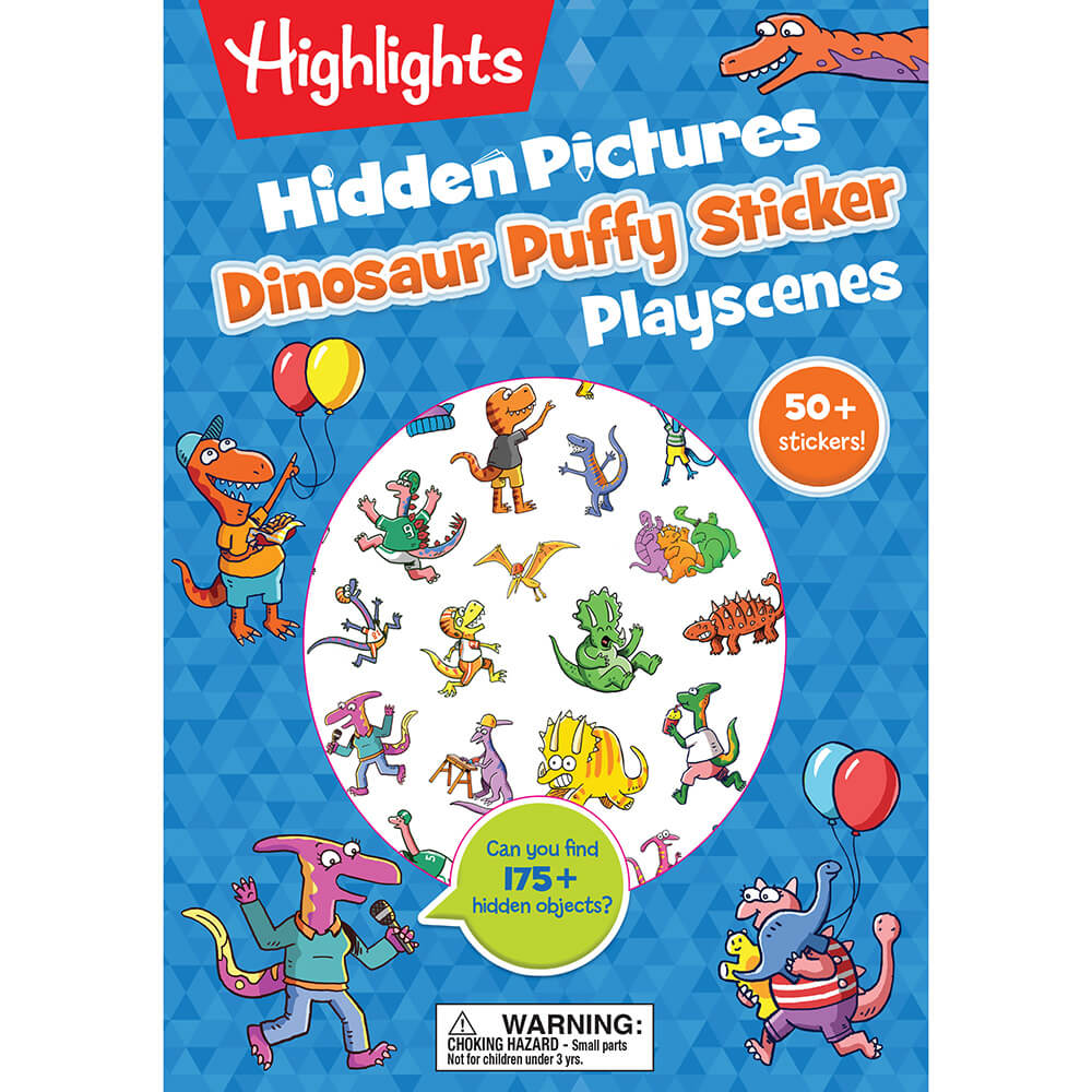 Highlights Hidden Pictures Dinosaur Puffy Sticker Playscenes (Paperback) front cover