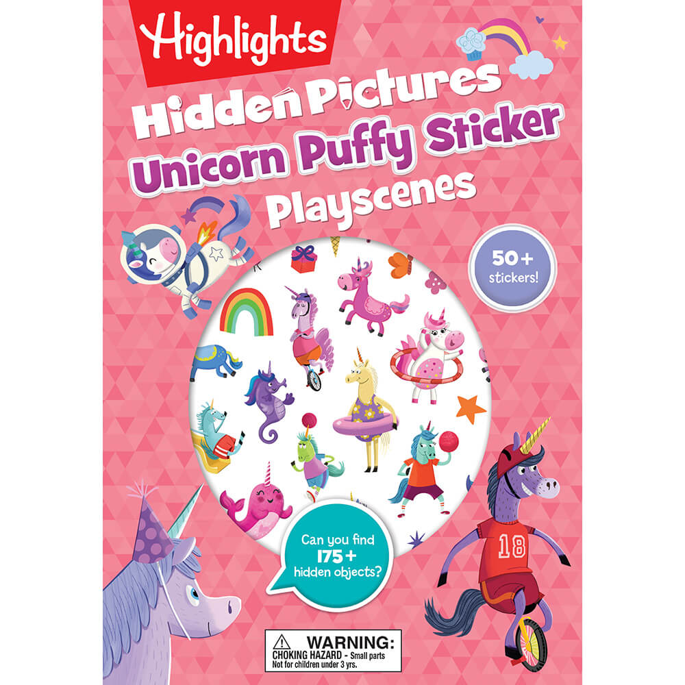 Highlights Hidden Pictures Unicorn Puffy Sticker Playscenes (Paperback) front cover
