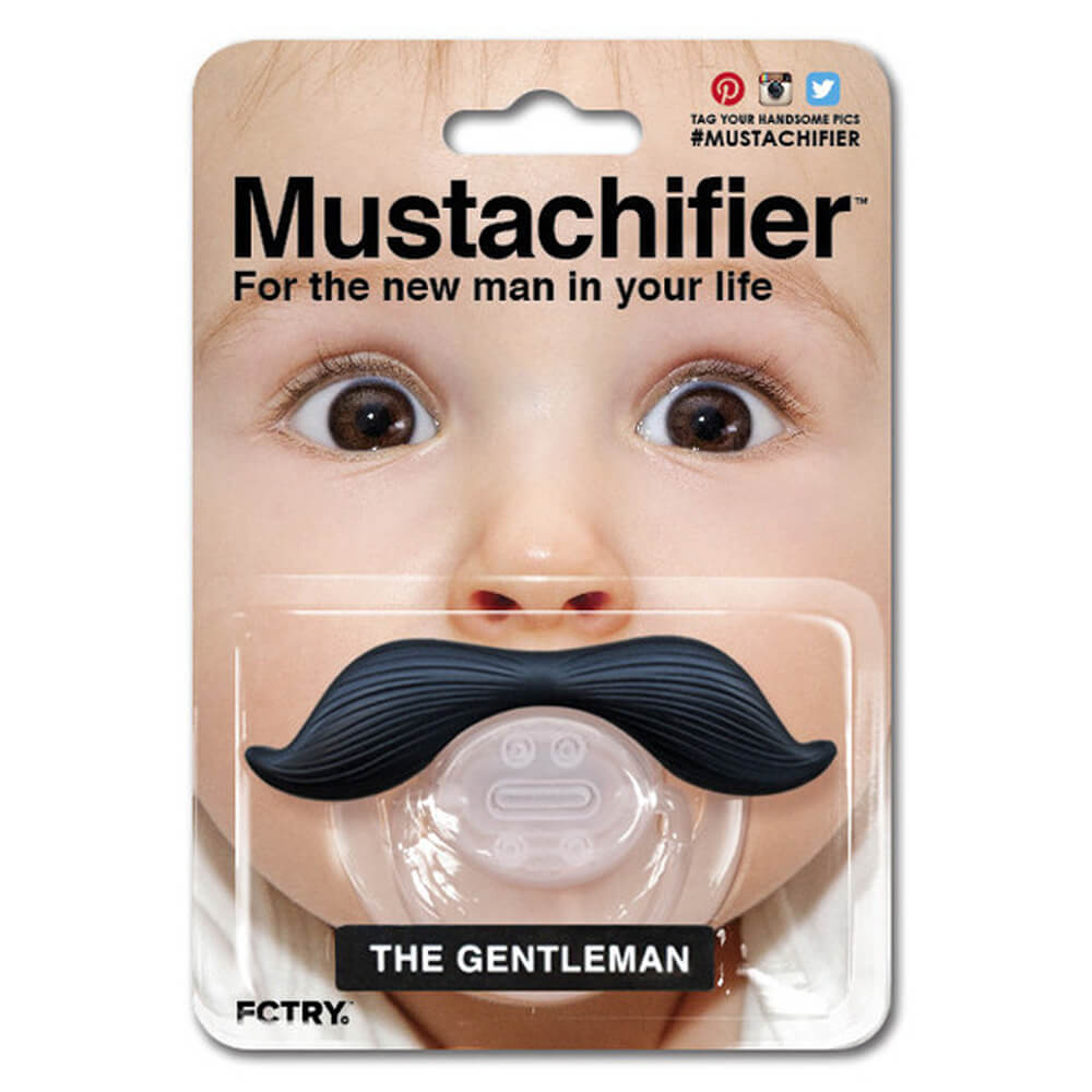 Hipsterkid Mustache Pacifier "The Gentleman"
