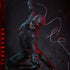 Hot Toys Marvel sixth-scale figure in black textured armor with red accents poses dynamically with a masked head, raised baton and looping cable against a dark backdrop.