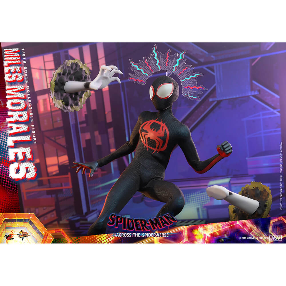 Spiderverse affects used by accessories for the Miles Morales Hot Toys figure.