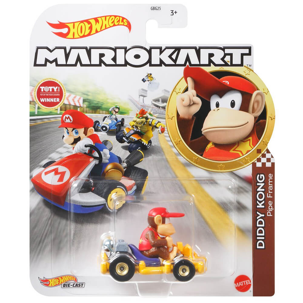 Hot Wheel Mario Kart Diddy Kong Pipe Frame Kart