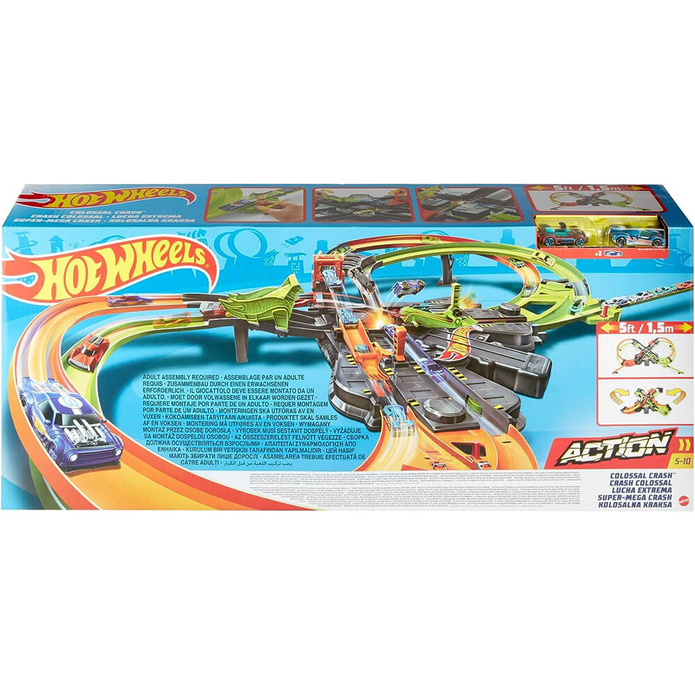 Hot Wheels Colossal Crash Track Set back of the package