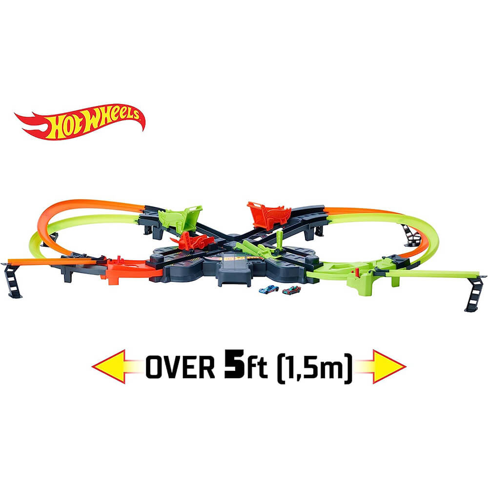 size of the Hot Wheels Colossal Crash Track Set which is over 5 feet