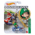 Hot Wheels Mario Kart Baby Luigi Sneeker retail packaging with clear blister, displaying the blue and red Sneeker kart toy, Mario Kart racing artwork, Baby Luigi portrait medallion, Hot Wheels branding, and carded front display.