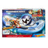 Front packaging of Hot Wheels Mario Kart Chain Chomp Track Set featuring Donkey Kong in red kart racing across blue track while avoiding large Chain Chomp under city night scene.