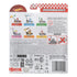 Back packaging of Hot Wheels Mario Kart Light-Blue Yoshi diecast toy shows collectible lineup with Mario, Luigi, Peach, Bowser, and Toad, plus safety warnings and Mattel branding in multiple languages.