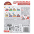 Back packaging of Hot Wheels Mario Kart toy set showing multiple character vehicles like Mario, Yoshi, Daisy, Rosalina, and Bowser Jr., with warnings and details.