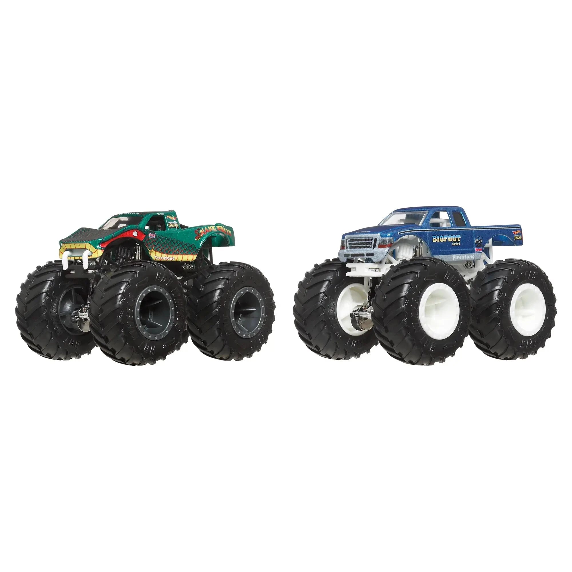 Hot Wheels Monster Trucks 1:64 Demolition Doubles Snakebite Vs Bigfoot  2-Pack