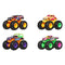 Hot Wheels Even More Neonsense set includes four neon monster trucks with oversized wheels, each decorated with vivid patterns and colors, showcasing a bold collectible toy set.