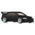 Hot Wheels Honda Civic diecast car in glossy black metal with smooth molded body, compact coupe shape, silver multi-spoke wheels, rear spoiler, and clear windows, shown isolated on a white background for product display.