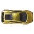 Top view of Hot Wheels Premium Lamborghini Gallardo LP 570-4 Superleggera, showing metallic gold roof and hood, black window detailing, engine cover texture, and compact supercar proportions on a white background.
