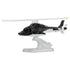 Hot Wheels Premium Airwolf helicopter featuring a black and white die-cast metal body, smooth military-style fuselage, slim landing skids, and rotating main rotor, designed as a Pop Culture TV series collectible on a white background.