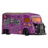 Hot Wheels Premium Citroën Type H featuring glossy purple die-cast metal body, boxy delivery van shape, Halloween-themed Nightmare Before Christmas graphics, designed as a collectible Pop Culture vehicle on a white background.