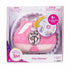 Disney Princess Style Chic Petites rounded purse in pink packaging, labeled 8+ accessories inside, designed for pretend fashion play by Jakks Pacific.