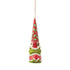 Side view of Grinch gnome ornament by Jim Shore showing festive red and green hat, Santa coat, and whimsical styling ideal for Christmas tree decoration.