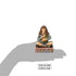 Jim Shore Hermione figurine displayed on a hand silhouette for scale, measuring 10 cm tall, painted in Gryffindor tie and school robes while holding a book.