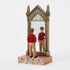 Jim Shore collectible figurine features Harry Potter in red knit sweater and glasses, standing before the tall golden Mirror of Erised with detailed carvings.