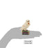 Jim Shore Harry Potter Hedwig mini figurine measures 9 cm tall, featuring white owl with Hogwarts letter resting on ornate stack of three sculpted books.