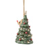 Back view of Jim Shore woodland Rudolph ornament showing reindeer tail and Christmas tree design.