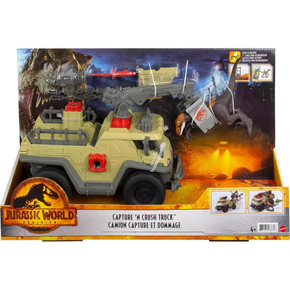 Jurassic World Capture 'n Crush Truck Playset packaging