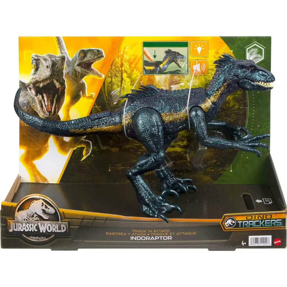 Jurassic World Dino Trackers Track 'n Attack Indoraptor Dinosaur Figure packaging