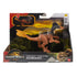 Jurassic World Rebirth Achillobator Strike Attack toy shown in retail packaging with illustrated jungle scenery, feathered dinosaur figure secured inside, bold branding, age label, and product name clearly visible on the front.