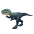 Jurassic World Nanotyrannus dinosaur figure in dark blue and green molded plastic with textured scales, bipedal theropod body, articulated arms and legs, and Strike Attack action design, displayed on a clean white background.