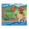 Kidoozie Build Your Own Dinosaurs toy packaging box shows four colorful dinosaurs, a child using a toy drill, and bilingual product details in English and French.
