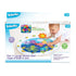 Kidoozie Pat 'n Laugh Water Mat packaging shows a smiling baby using the inflatable water play mat with floating sea creatures, designed for ages 3–18 months to build coordination.