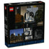 LEGO Architecture New York City 21066 box back uses black cardboard graphics to show the Big Apple model, skyline photography, detail views and product dimensions.