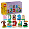 LEGO birthday numbers building set with colorful plastic animal-shaped digits and retail box, designed for customizable age displays and celebration decorations on a clean background.