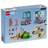 LEGO Bluey Grannies 11216 package back in light blue shows pink and lavender figures, a purple toy car, sandcastle scene, small accessories, and learn-to-build wheel guide.