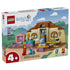 LEGO Bluey School with Rusty and Bluey 11221 box front shows the tan and brown classroom, colorful furniture, Bluey and Rusty figures, stroller, and 106-piece 4+ labeling.