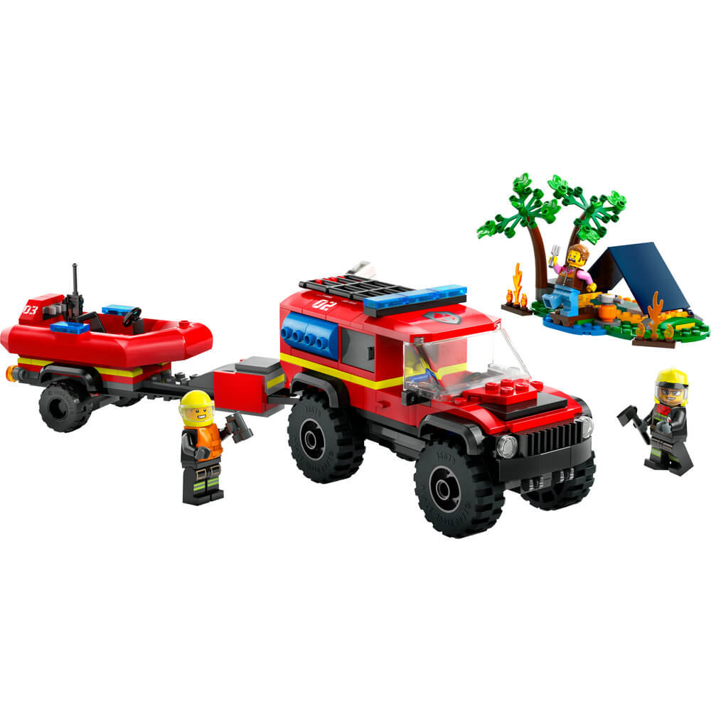LEGO® City 4x4 Fire Truck with Rescue Boat Toy 60412