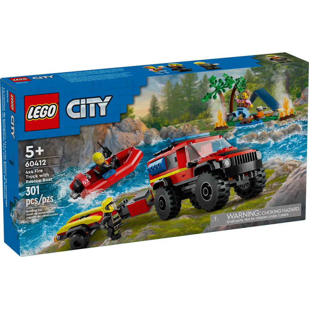 LEGO® City 4x4 Fire Truck with Rescue Boat Toy 60412