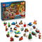 LEGO City Advent Calendar 2026 set 60510 features colorful plastic Santa, elves, holiday vehicles, toys and a Christmas tree beside the blue retail box on white.
