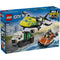 LEGO City Airplane Service Truck & Hovercraft Remix box with blue packaging, showing a yellow rescue aircraft, green service truck, orange hovercraft, minifigures, age rating, and action-packed city artwork.