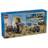 LEGO City Dump Truck & Front End Loader set 60494 box back in blue shows yellow construction vehicles dumping and scooping tan rocks, plus a blue site office and play features.