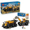 LEGO City Dump Truck & Front End Loader set 60494 in yellow, black, gray, and blue plastic bricks includes two construction vehicles, site office, safety sign, workers, rocks, and dog.