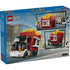 LEGO City Fries Food Truck box back illustrating play features, opening service window, removable fry roof, minifigures, and multiple angles of the truck in city street scenes.