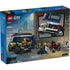 LEGO City Police Prisoner Transport Van package back displaying blue LEGO City box art with rear and top views of the dark blue and white van, opening roof feature, minifigures, motorcycle, play functions, and illustrated city graphics.