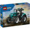 LEGO City Tractor box front showing blue branded packaging with a teal farm tractor, large rolling wheels, farmer minifigure, muddy field background, and age 6+ building toy details.