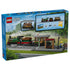 LEGO City Vintage Steam Train set 60511 box back in blue shows a green, black, and red plastic brick locomotive, passenger car, station platform, and Powered Up option.