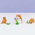 LEGO Creator 3-in-1 hamster models displayed together on a clean surface, showing a hamster, alternate animal build, and small flower accessories made from smooth tan and white plastic bricks.