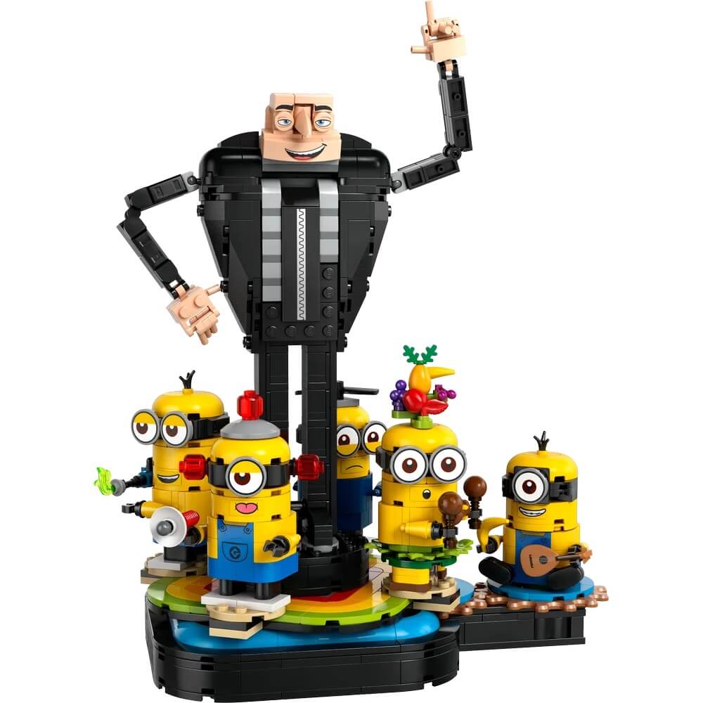 Main image of LEGO® Despicable Me Brick-Built Gru and Minions 839 Piece Building Set (75582) with white background